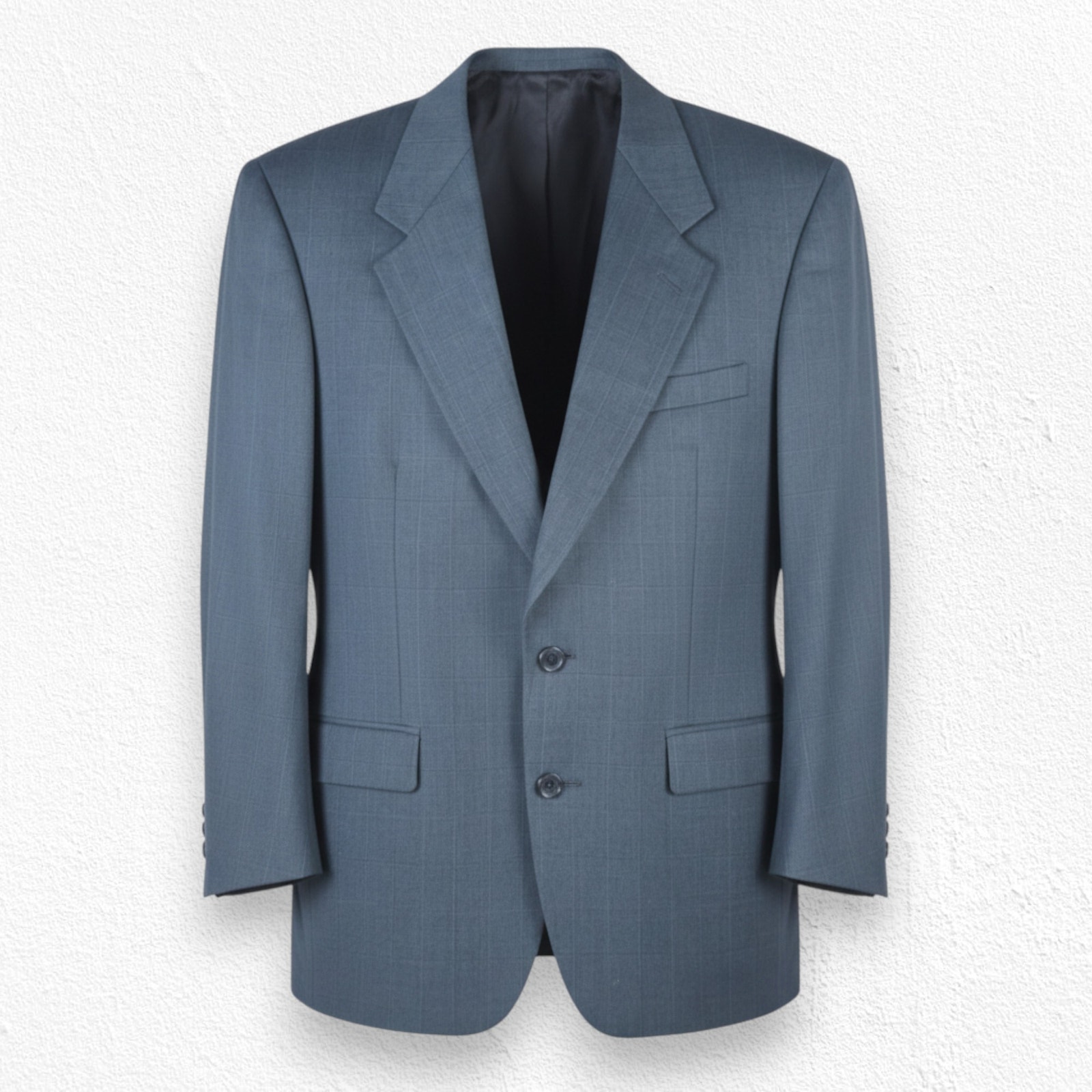 80s Vintage Navy Blue Pinstriped Luxury Nino Cerruti Wool Suit Jacket Size 50r